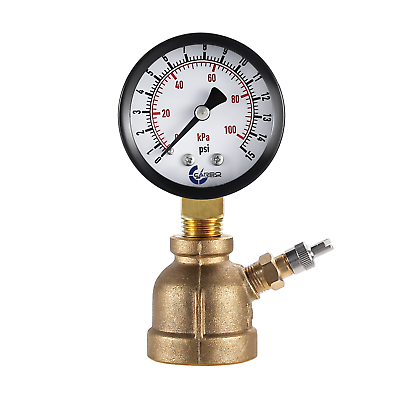Gas Test Pressure Gauge 15 Pound 15 PSI 100 kPa 3 4” FNPT Brass Bell Shape Body #ad #ad $11.95
