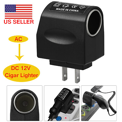 #ad 120V AC Electric Wall Outlet Power To 12V DC Cigarette Lighter Adapter converter $6.99