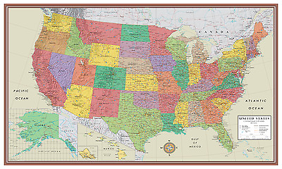 Swiftmaps United States USA US Contemporary Elite Wall Map Large Mural Poster #ad $49.95