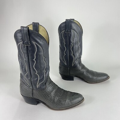#ad Abilene Cowboy Boots Mens 9 D Gray Shark Skin Western Boots 6720 $69.97