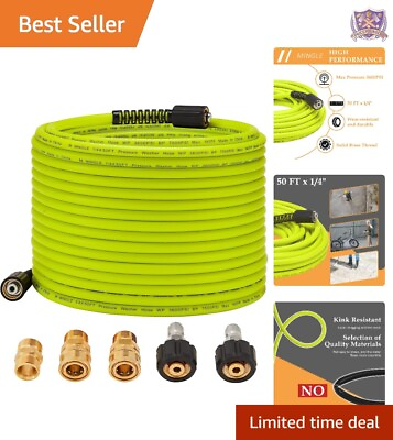 #ad Heavy Duty Pressure Washer Hose 50 FT x 1 4quot; Replacement Power Wash Hose $65.97