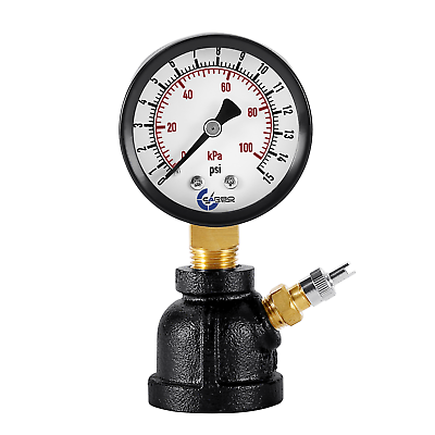 #ad Gas Test Pressure Gauge 15 Pound 15 PSI 100 kPa 3 4” FNPT Steel Bell Shape Body $10.95