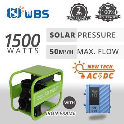 #ad 2HP Hybrid Solar Powered AC DC Pressure Pump Surface Water Transfer Irrigation AU $1030.99