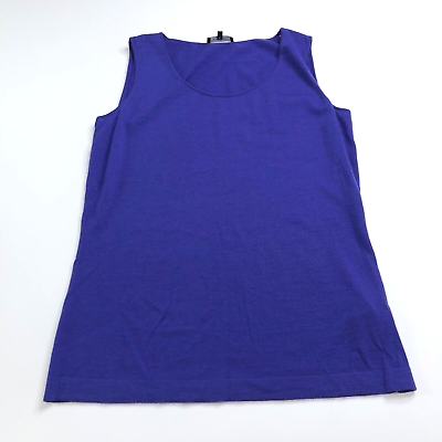 Lafayette 148 New York Medium 100% Wool Sleeveless Pullover Sweater Purple Blue #ad $19.55