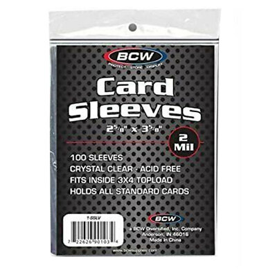 #ad BCW Standard Trading Card Penny Sleeves Clear 1 Pack of 100 Fast Shipping USA $2.90