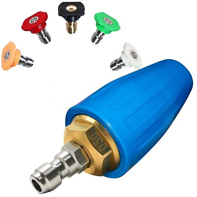 Rotating Turbo Nozzle for Pressure Washer 1 4quot; Quick Connect 5000 PSI Max #ad $37.99