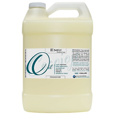 #ad #ad Emu oil 100 Pure organic australian 6 X refined 4 16 32 128 oz hair skin pain $13.50
