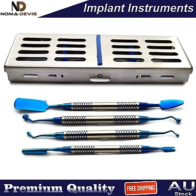 #ad Dental PRF Blue Kit Bone Spoon Graft Packer Implant Surgery with Cassette AU $88.34