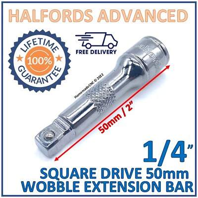#ad Halfords Advanced 1 4quot; Square Drive Wobble Extension Bar 50mm New Free Pamp;P GBP 5.69
