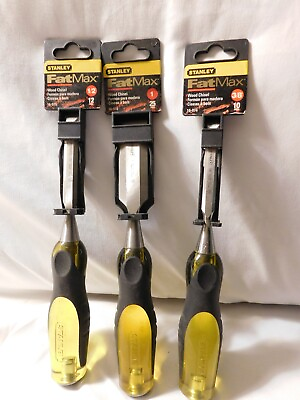 #ad Stanley Fat Max Wood Chisels Lot of 3 Made in England 1 2quot; 3 8quot; and 1quot; NOS $64.54