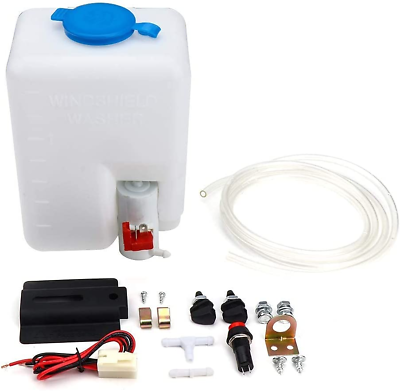 #ad Windshield Washer Pump Universal Kit Washer Tank amp; Pump Jet Button Switch 12V $38.99