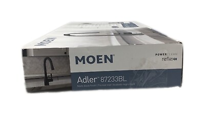 #ad MOEN Adler Pull Down Sprayer Kitchen Faucet w Reflex and Power Clean Matte Black $119.95
