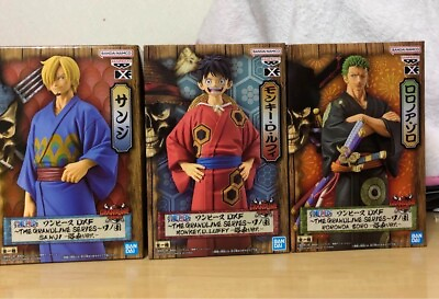 #ad ONE PIECE Luffy Sanji Zoro DXF The Grandline Series Wano kuni Yukata Ver figure $59.99