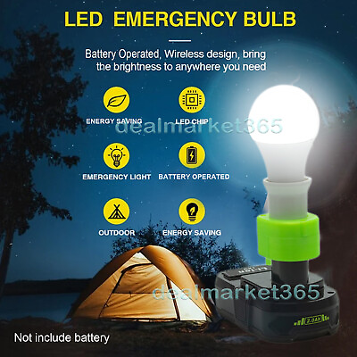 #ad Cordless LED Work Light E27 Bulbs For Ryobi 18V Lithium ion Battery Powered New $14.99