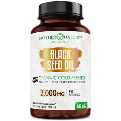 #ad 100% Organic Black Seed Oil in Softgels 2000mg 180ct amp; 60ct. $21.95