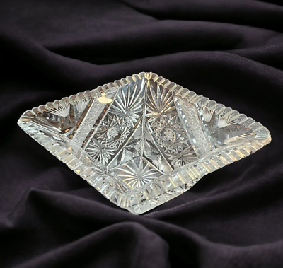 #ad #ad Brilliant Period Diamond Shaped Cut Glass Bowl $249.00