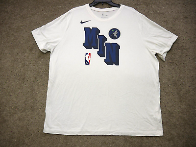 #ad Minnesota Timberwolves Shirt Mens XXL White NBA Basketball Gym Nike Dri Fit $17.99