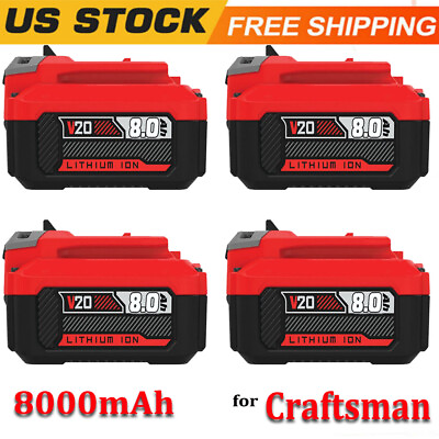 #ad 8.0Ah 20 Volt Max For Craftsman V20 Li Ion Battery CMCB206 CMCB204 CMCB202 Pack $94.98
