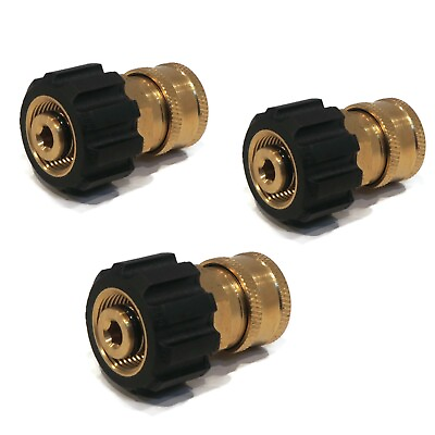 #ad 3 Pack M22 FPT X 3 8quot; Quick Connect Coupler for Hoses w Male 22mm FPT Threads $32.49