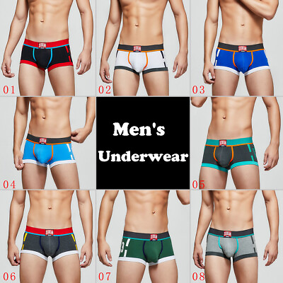 #ad 8 Pcs Mens Boxer Briefs Man Underwear Cotton Comfy Trunks Underpants Shorts $44.72