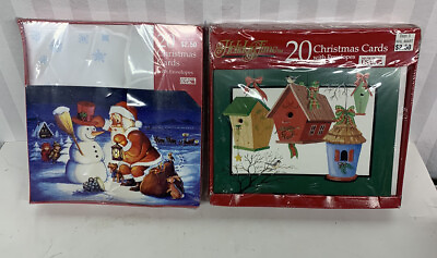 Vintage Bi MART Christmas Cards w Envelopes Lot 2 boxes Original Boxes 40 Cds $24.99