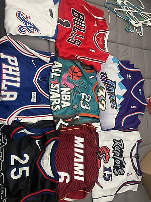 #ad Lot Of Mixed Sports Jerseys Size S XXL Basketball And Baseball 8 In Total $300.00