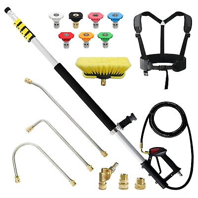 #ad 24 FT Pressure Washer Telescoping Wand with Power Washer Extension Wands Bru... $241.35