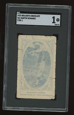 #ad #ad 1922 NEILSON#x27;S CHOCOLATE MARTY MCMANUS 41 POOR V61 TYPE 1 SGC 1 ST. LOUIS BROWNS $180.00