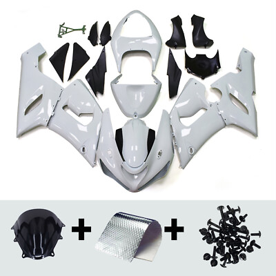 #ad Fairings Plastics Kit Bodywork for 2005 2006 Ninja ZX6R ZX636C D Kawasaki White $394.95