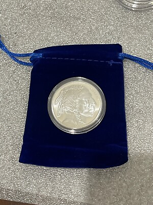Buffalo Silver Round .999 One Troy Ounce Fine Silver IN A CAPSULE amp; GIFT POUCH $33.99