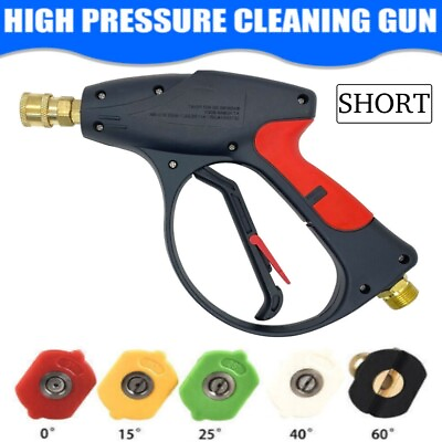 #ad 3000 PSI High Pressure Washer Gun Car Wash Foam Spray Short Wand Nozzle Tips Kit $8.16