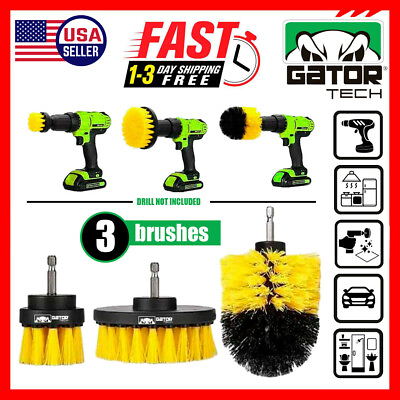 Drill Brushes Set 3pcs Power Clean Tile Grout Scrubber Cleaner Tub Shower Wall $7.99
