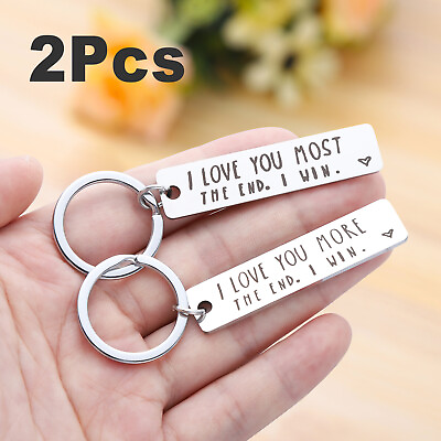 Creative I LOVE YOU MORE MOST THE END I WIN Keychain for Couples Friends Gift $5.98