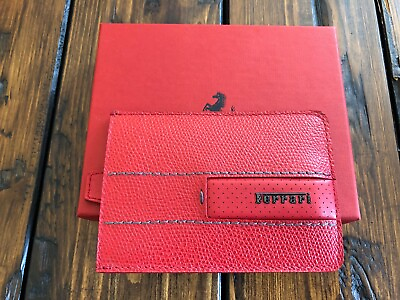 #ad Genuine Ferrari Red Card Holder Pouch Extremely RARE Made in Italy New in BOX $101.99