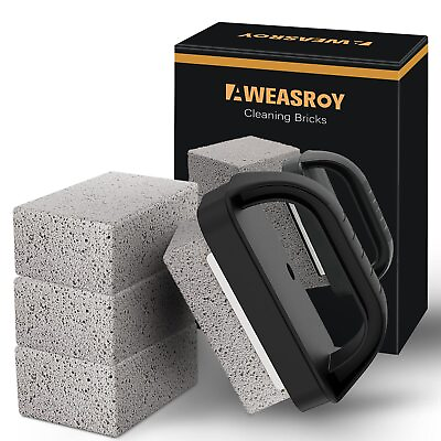 #ad Grill Griddle Cleaning Brick Block Heavy Duty with Handle 4 Pack $18.74