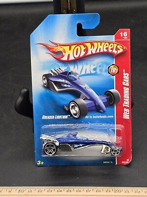 #ad Hot Wheels 2008 Web Trading Cars Blue Greased Lightnin#x27; Diecast 1:64 $3.75