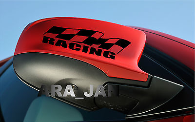 #ad RACING flag Vinyl Decal sport sticker emblem car mirror logo color BLACK $14.41