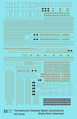 #ad K4 HO Scale Decals Pennsylvania PRR Early Striped Steam Locomotive Gold amp; Silver $7.45