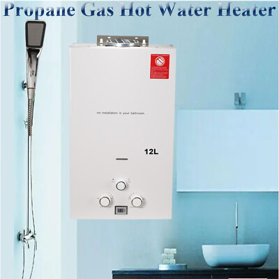 #ad #ad Tankless Water Heater Propane Gas 12L Instant Hot Water Heater with Shower Head $104.00