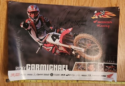 #ad Ricky Carmichael Signed Autograph Poster NASCAR MOTOCROSS Racing $37.99