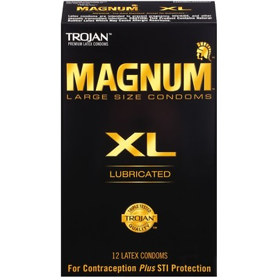 #ad Trojan Magnum XL Extra Large Lubricated Condoms 12 Pack $14.99