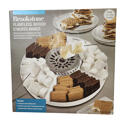 #ad Brookstone Smores Maker Tabletop Indoor Flameless Electric Kit 4 Trays and Forks $25.63