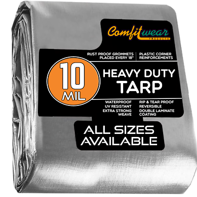 #ad #ad COMFITWEAR Super Heavy Duty Tarp Cover Reinforced Grommet Multi Use Pool Cover $24.88
