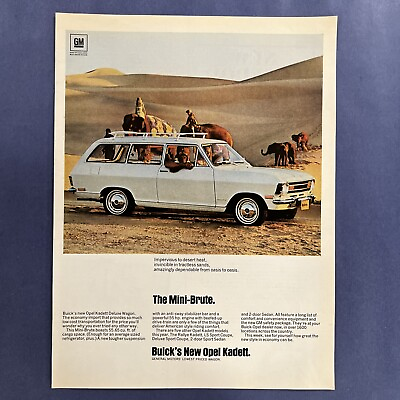 #ad 1968 Buick Opel Kadett: Mini Brute Desert Heat LRG Vintage Print Ad $9.97