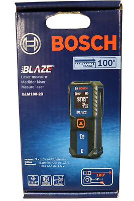 #ad Bosch Blaze 100ft Backlit Laser Measure Blue GLM100 23 $30.00