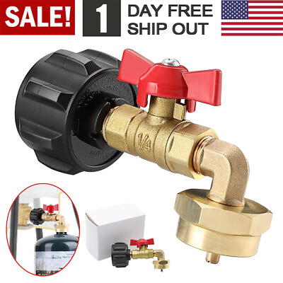 #ad QCC1 Propane Refill Pressure Elbow Adapter 90° Coupler with ON Off Control Valve $14.59