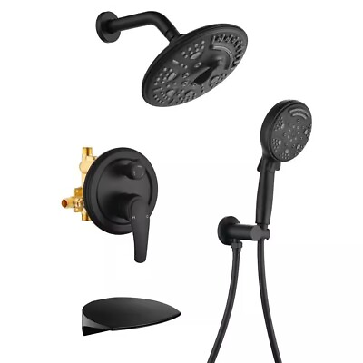 #ad FLG Tub amp; Shower Faucet Kit with Hand Shower amp; Valve Matte Black 88045B $115.66