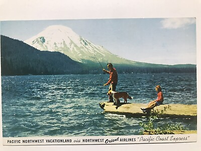 #ad 1960 Pacific Northwest Vacationland Via Northwest Orient Airlines Postcard $3.99