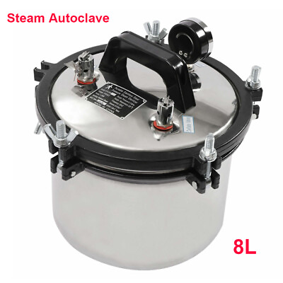 #ad 8L Portable Dental Pressure Steam Autoclave Sterilizer Pot for Medical Lab $128.25