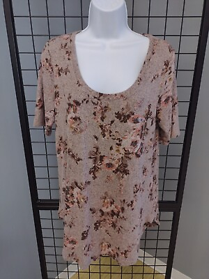#ad Maurices 24 7 Floral Top Women’s Size Medium Short Sleeve Multi Color Soft Shirt $14.99